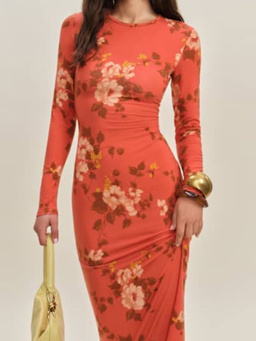NWT Reformation Tommie Knit Midi Dress Coral Bloom XS